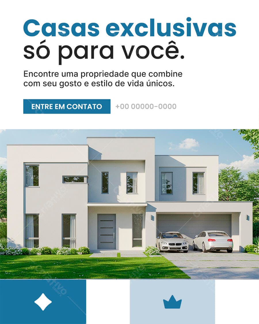 Flyer Imobiliária Casas de Luxo PSD Editável