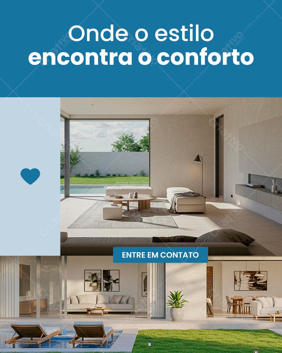 Flyer Imobiliária Casa de Luxo PSD Editável