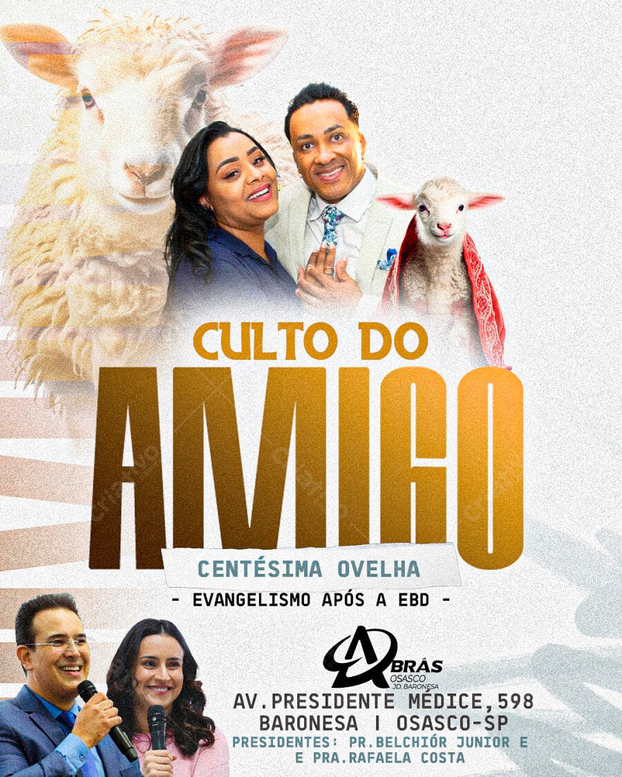 Flyer Culto do Amigo PSD Editável