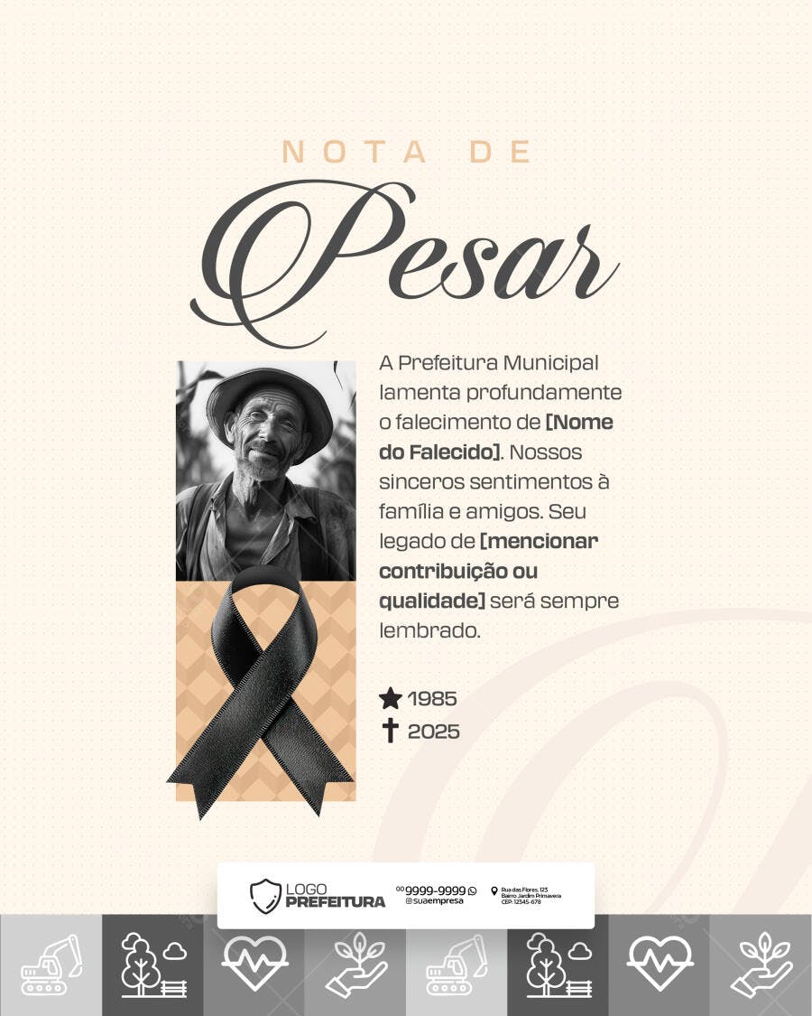 Nota de Pesar PSD Editável