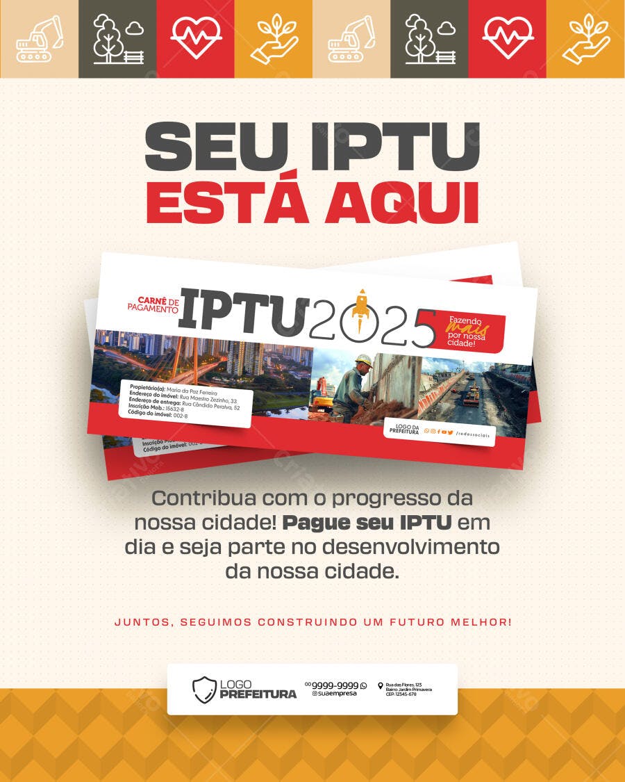 Flyer IPTU 2025 PSD Editável