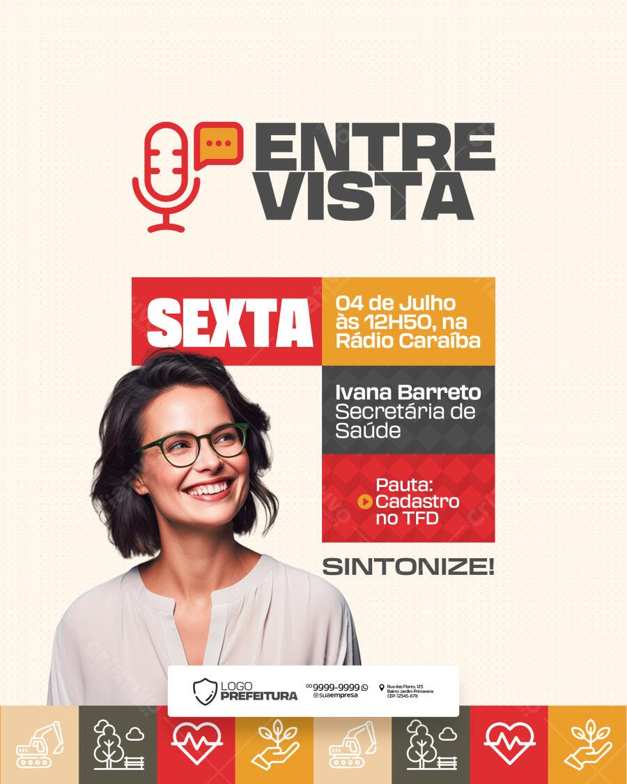 Flyer entrevista Rádio PSD Editável
