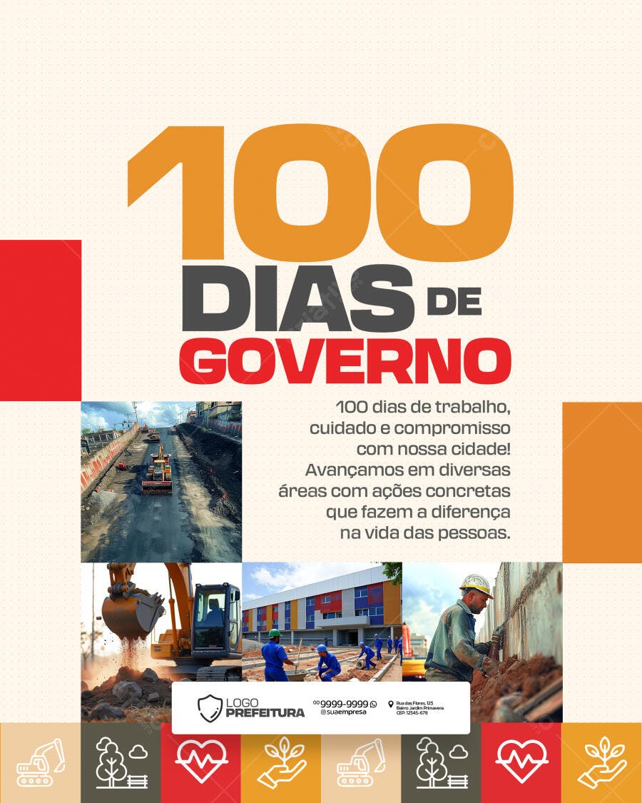 Flyer 100 Dias de Governo PSD Editável