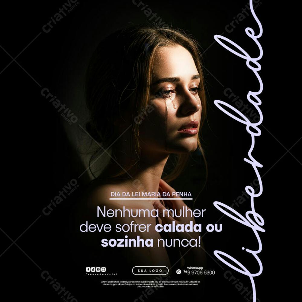07 de Agosto - Dia da Lei Maria da Penha - Flyer Social Media PSD Editável (11)