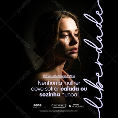07 de Agosto - Dia da Lei Maria da Penha - Flyer Social Media PSD Editável (11)