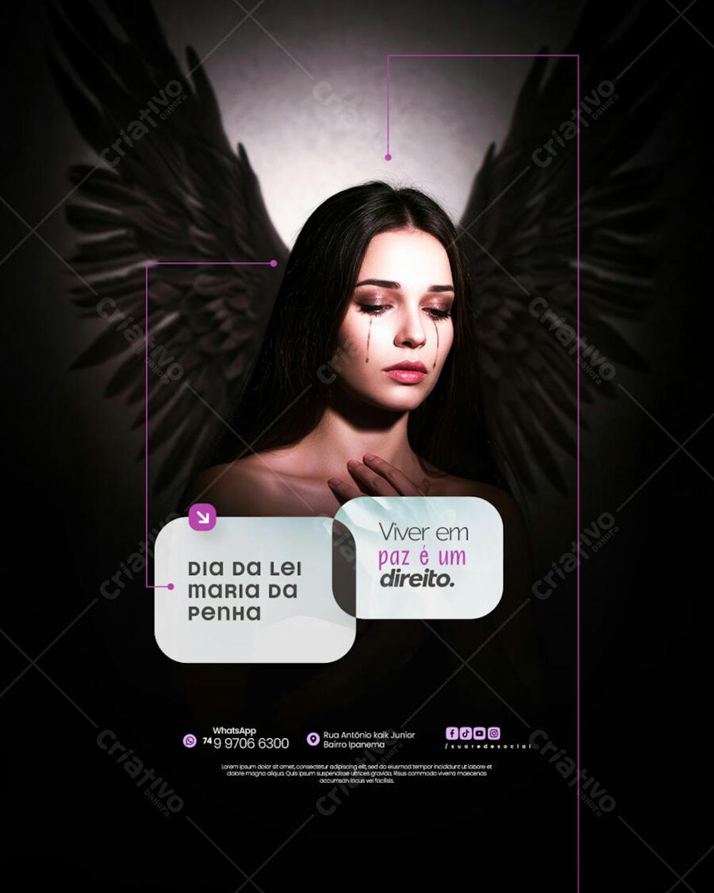 07 de Agosto - Dia da Lei Maria da Penha - Flyer Social Media PSD Editável (10)