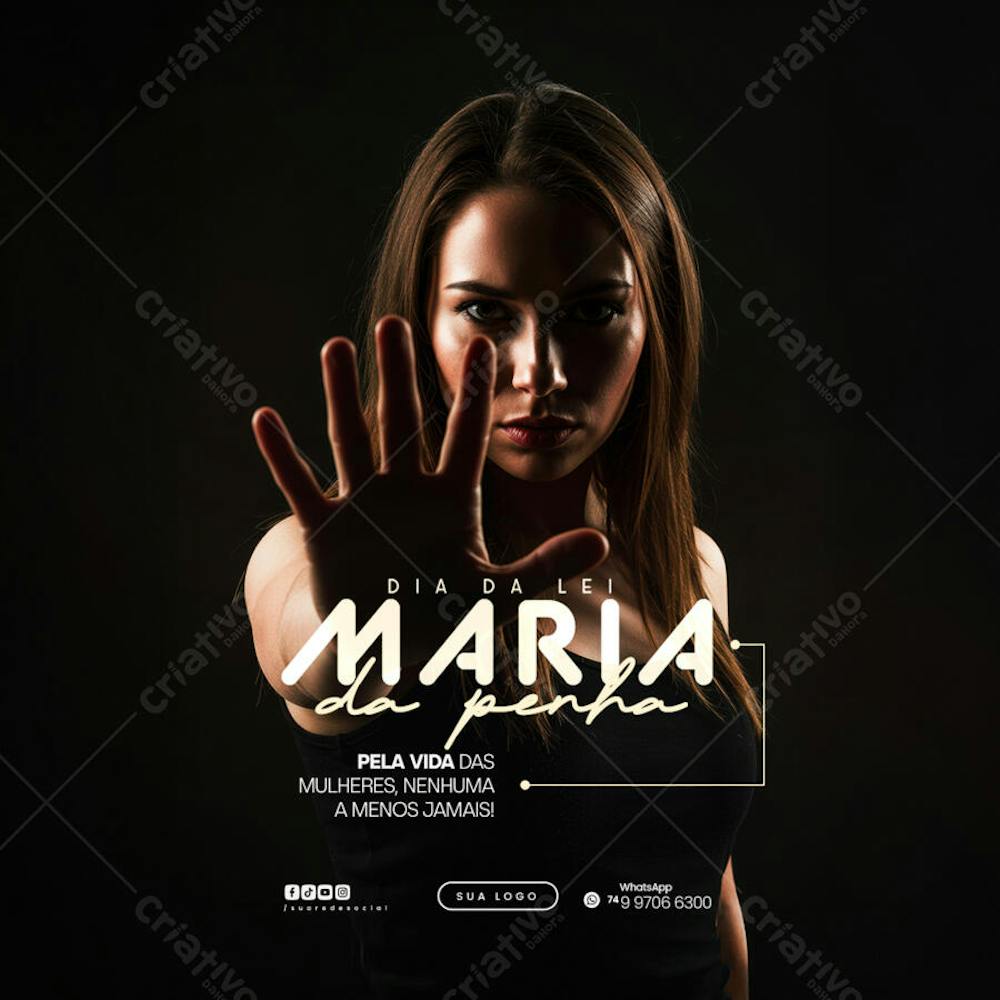 07 de Agosto - Dia da Lei Maria da Penha - Flyer Social Media PSD Editável (13)