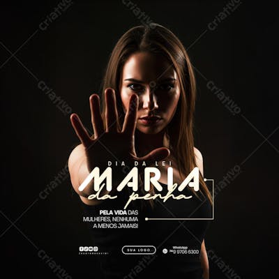07 de Agosto - Dia da Lei Maria da Penha - Flyer Social Media PSD Editável (13)