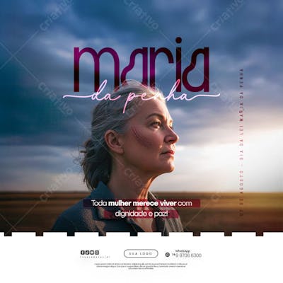 07 de Agosto - Dia da Lei Maria da Penha - Flyer Social Media PSD Editável (12)