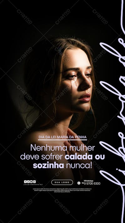 07 de Agosto - Dia da Lei Maria da Penha - Flyer Social Media PSD Editável (1)