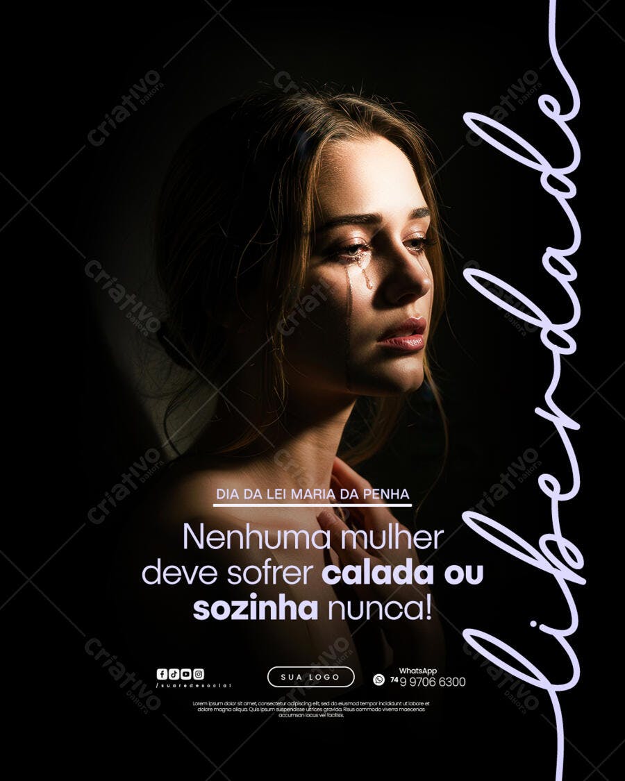 Post para o Dia da Lei Maria da Penha PSD Editável