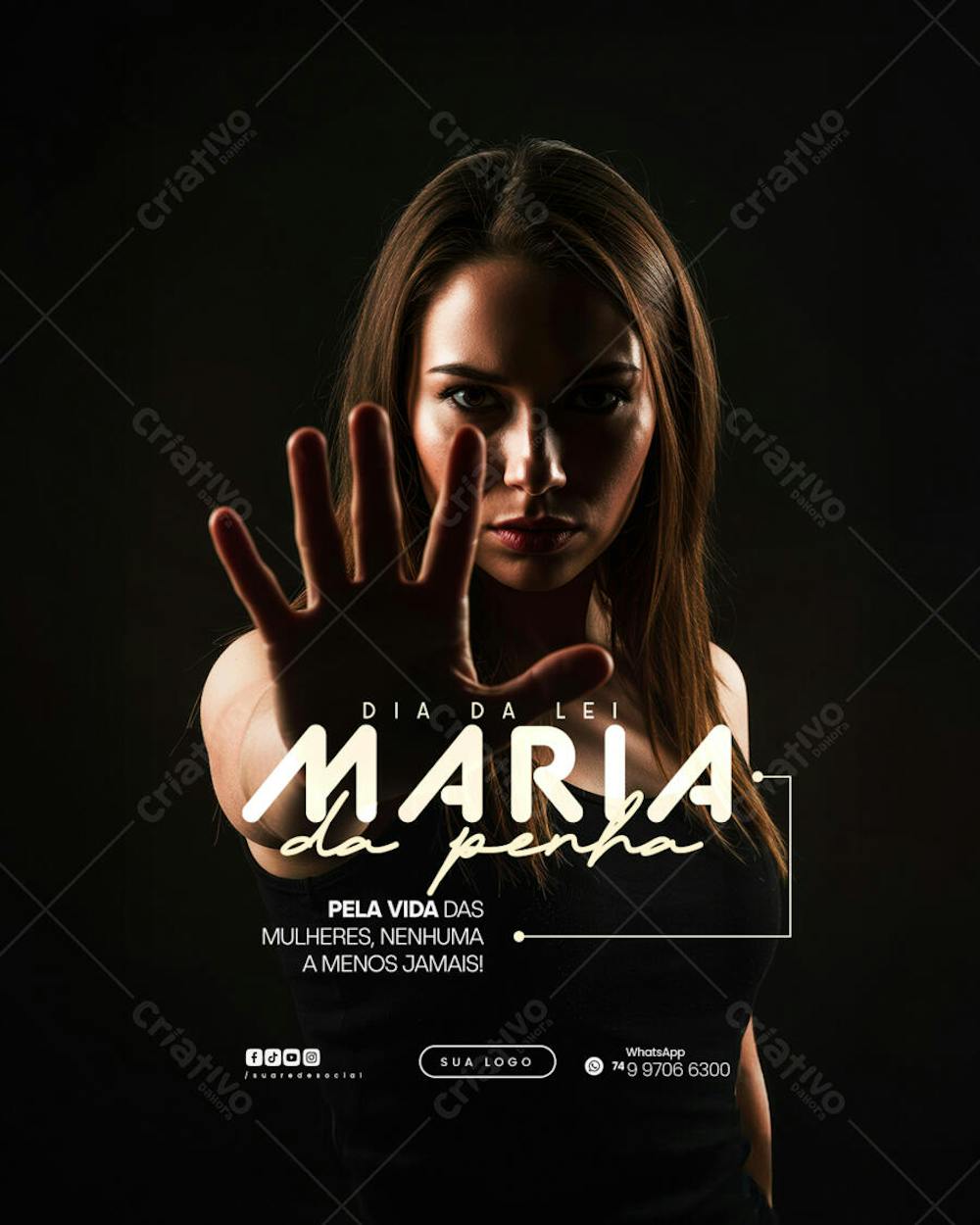 07 de Agosto - Dia da Lei Maria da Penha - Flyer Social Media PSD Editável (8)