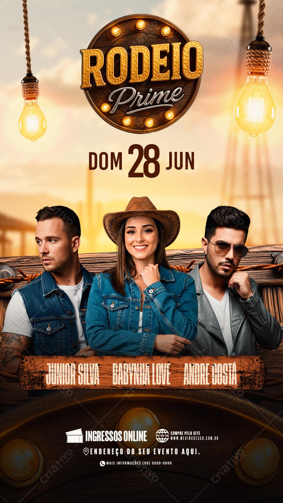 Flyer para Rodeio Prime 28 de Junho PSD Editável