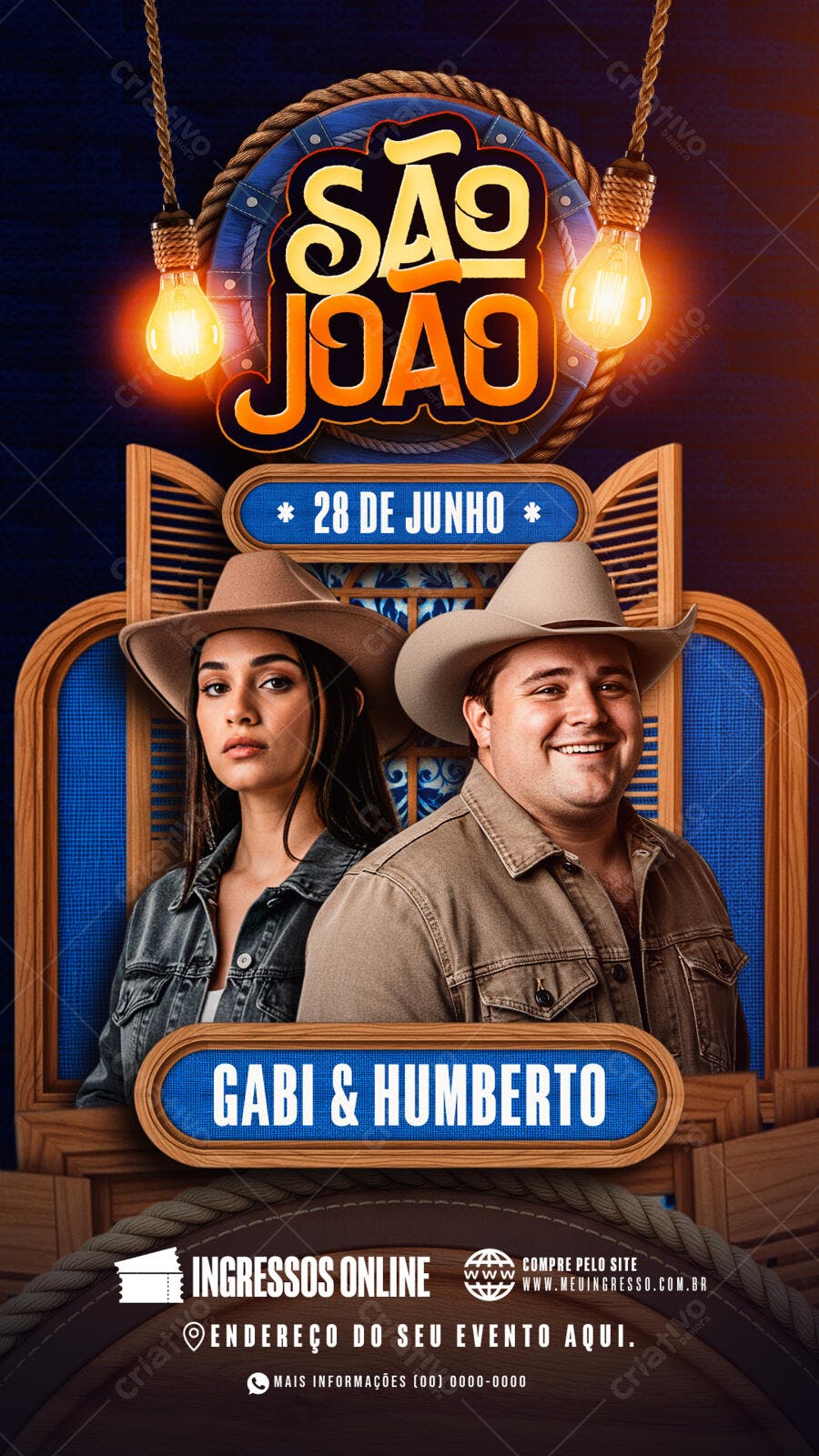Flyer Festa Junina 28 de Junho PSD Editável