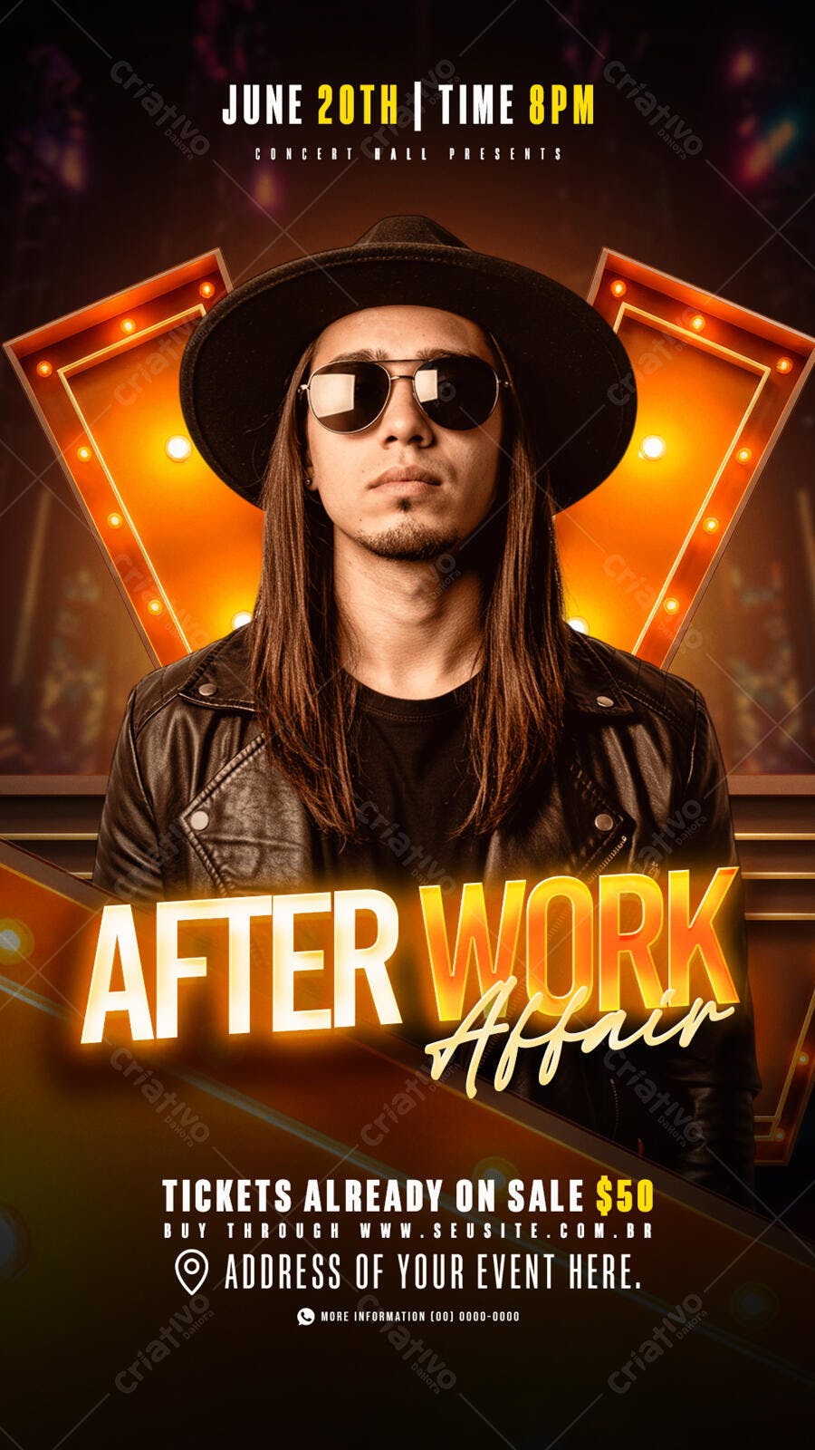 Flyer para Festa After Work 20 de Junho PSD Editável