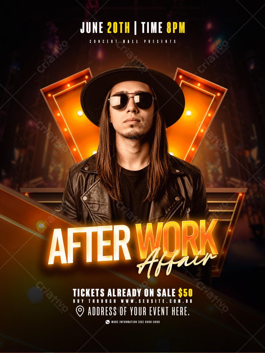 Flyer para Festa After Work PSD Editável