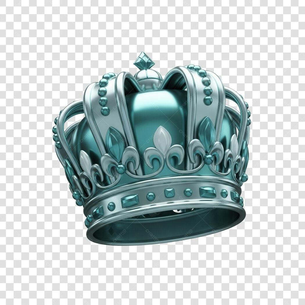 Logo PNG com fundo transparente Coroa Azul e Prata