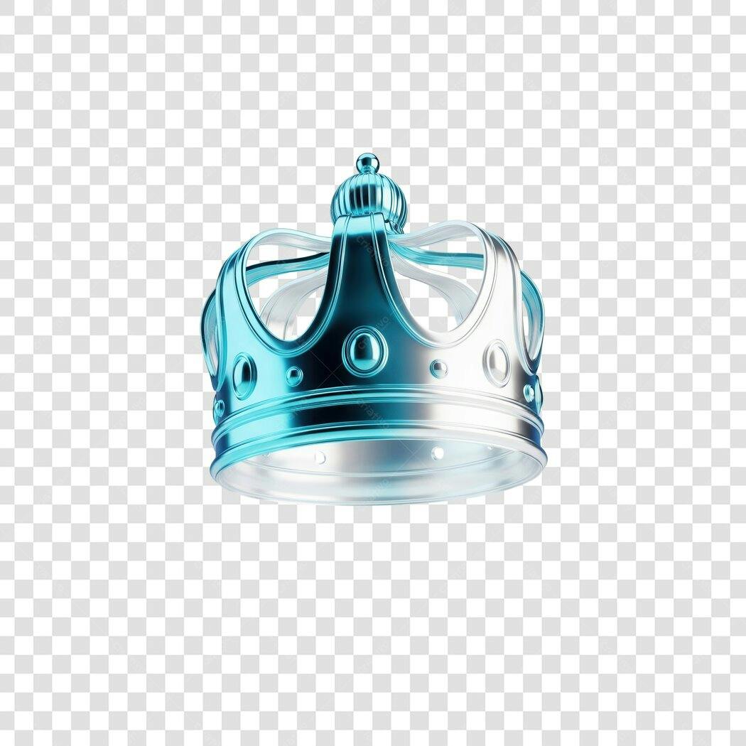 Logo PNG com fundo transparente Coroa Azul e Prata