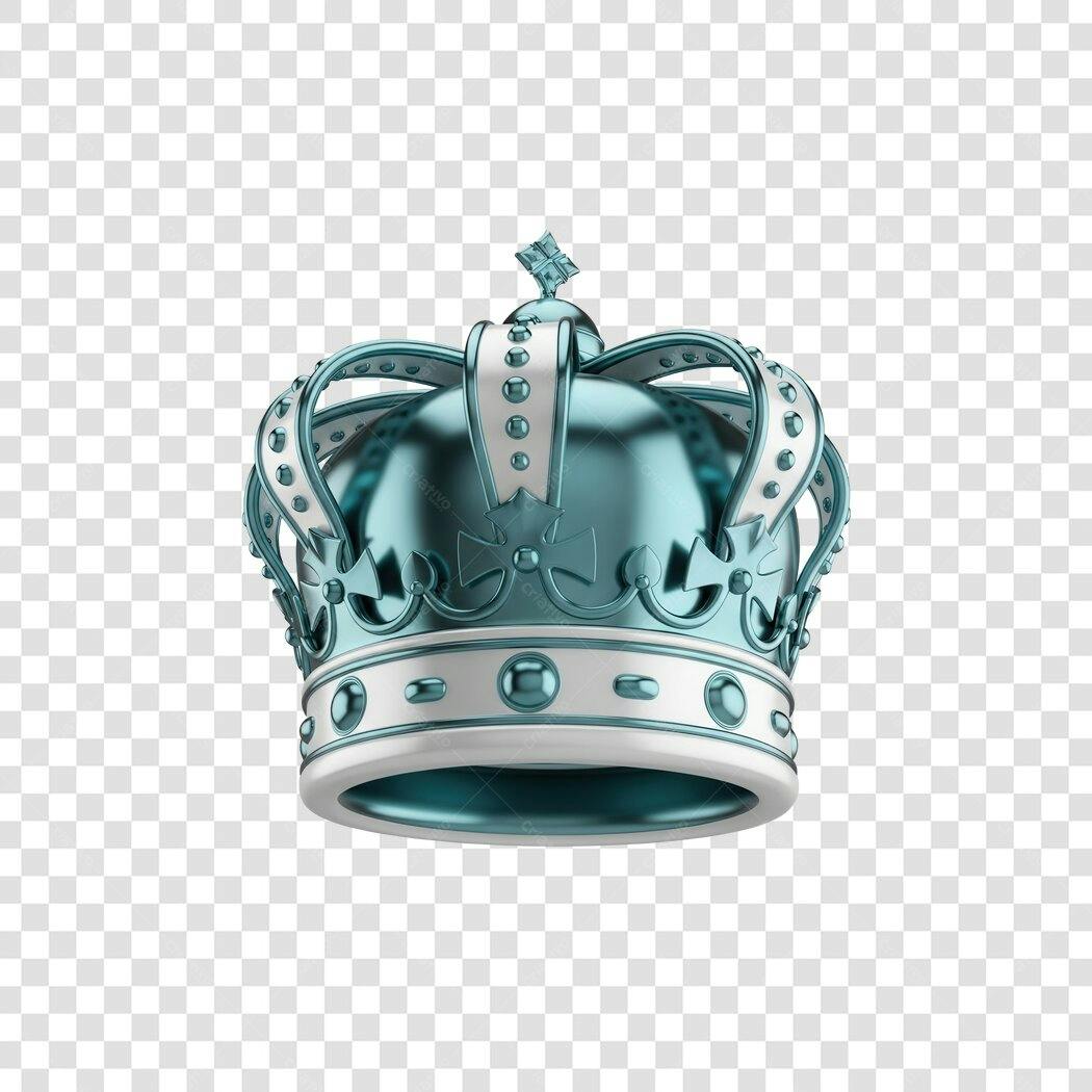 Logo PNG com fundo transparente Coroa Azul e Prata