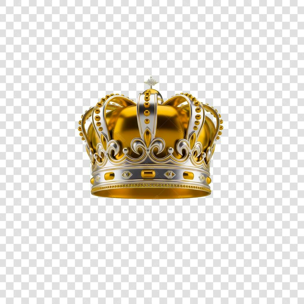 Logo PNG com fundo transparente Coroa Dourada e Prata