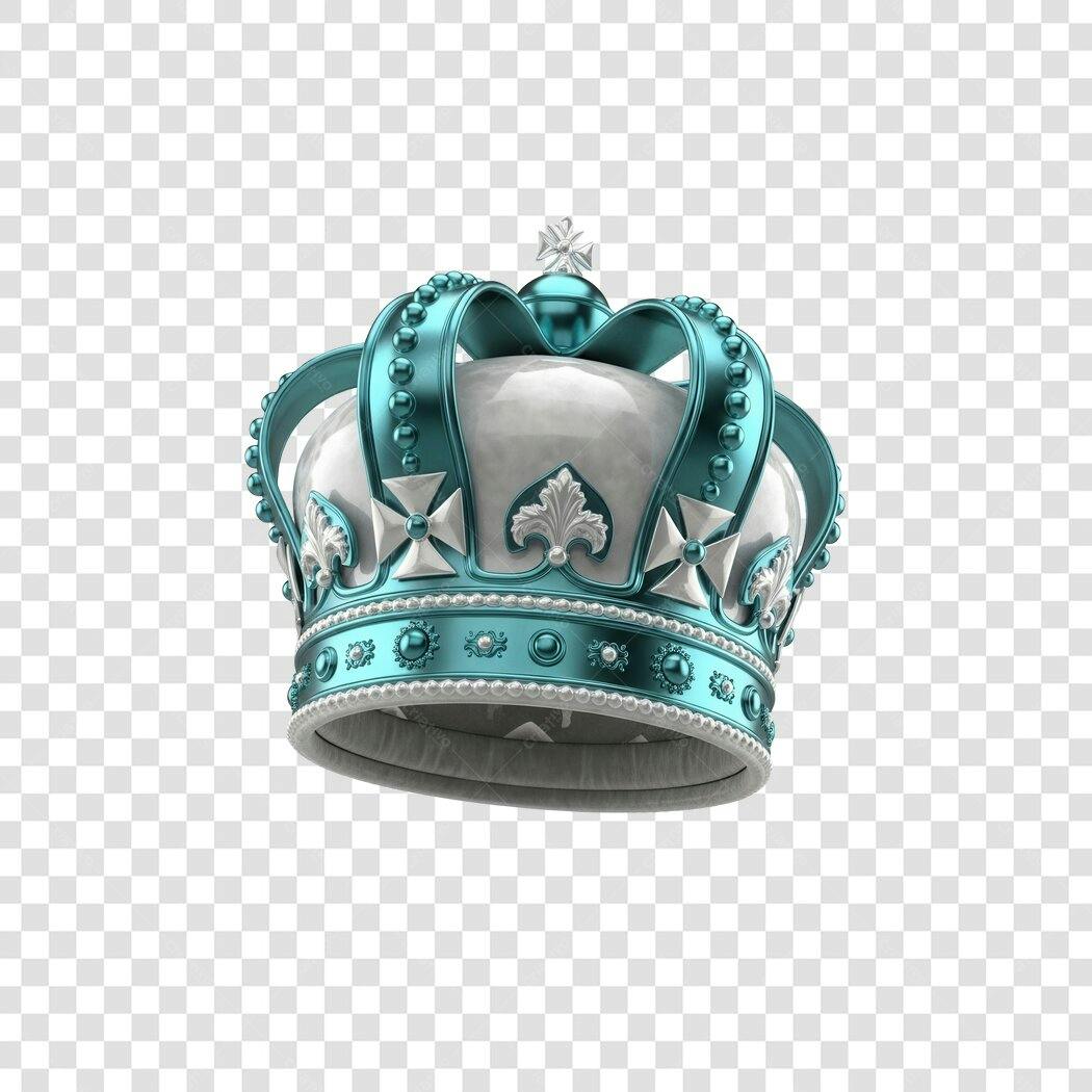 Logo PNG com fundo transparente Coroa Azul e Prata