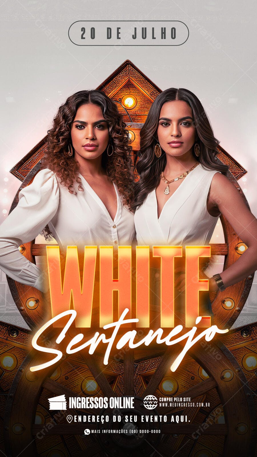 Flyer Festa Sertaneja White PSD Editável