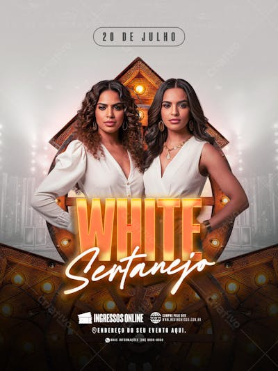 Flyer White Sertanejo Feed