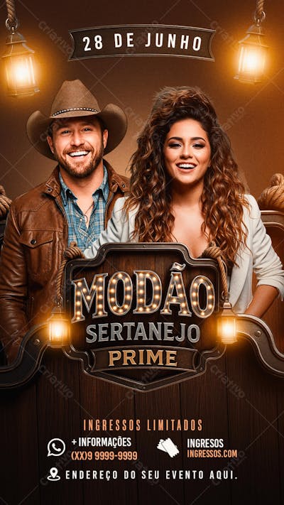 Flyer Modão Sertanejo Prime Story