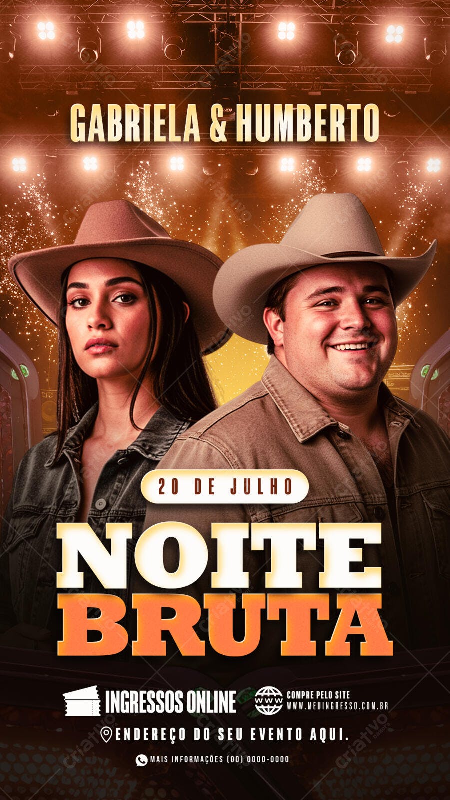 Flyer Noite Bruta 20 de Julho PSD Editável