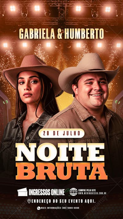 Flyer Noite Bruta Story