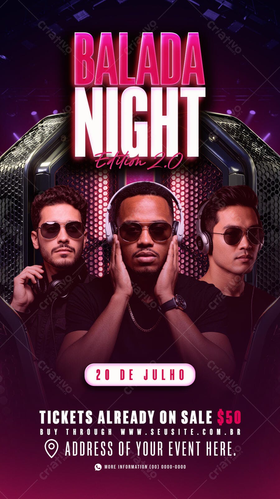 Flyer Balada Night 20 de Julho PSD Editável