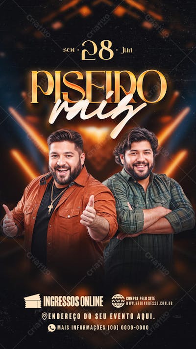 Flyer Piseiro Raiz Story