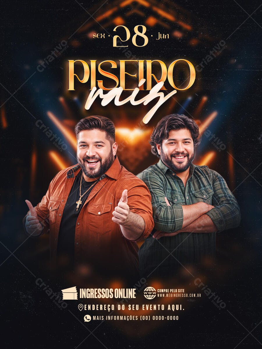 Flyer para Show de Pisadinha PSD Editável