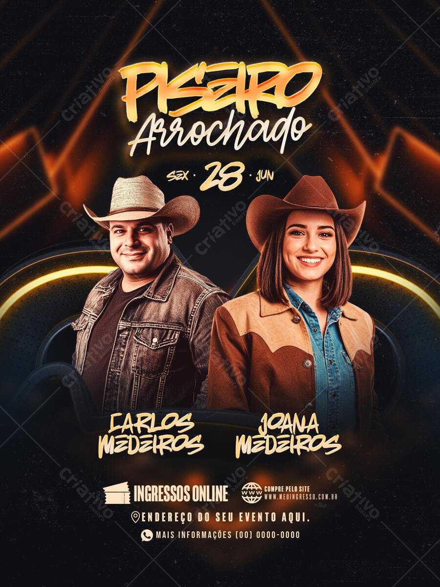 Flyer Piseiro 28 de Junho PSD Editável