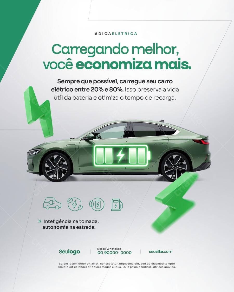Post para Carro Elétrico PSD Editável