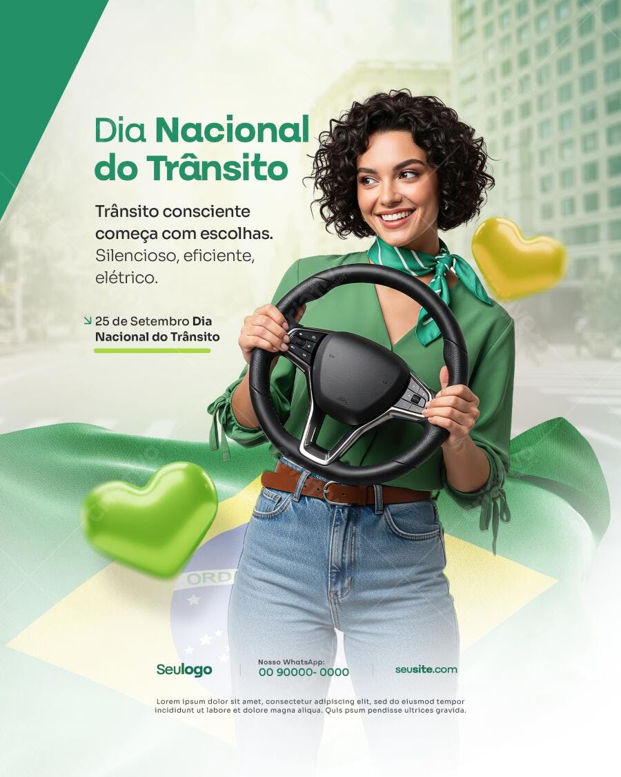 Flyer Dia Nacional do Trânsito PSD Editável