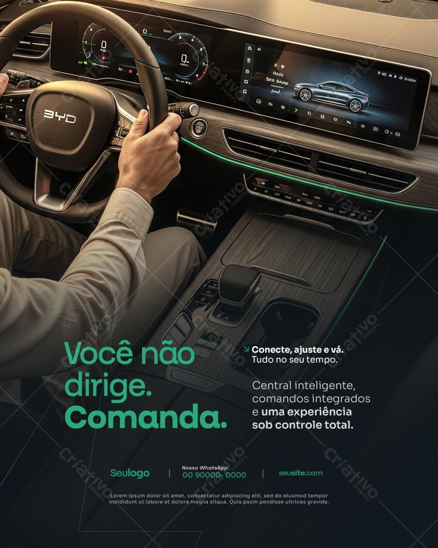 Flyer Publicitário Carro Elétrico PSD Editável