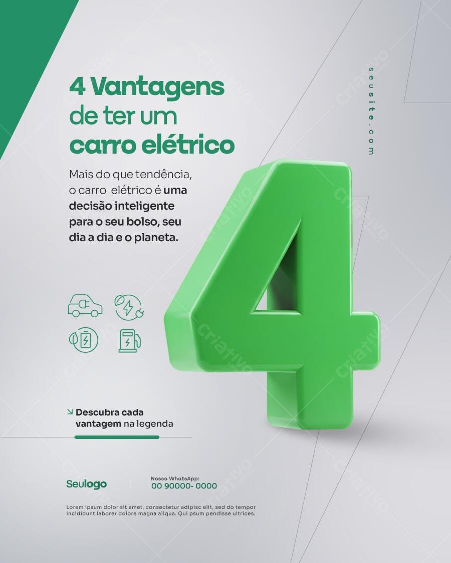 Post para Carro Elétrico PSD Editável