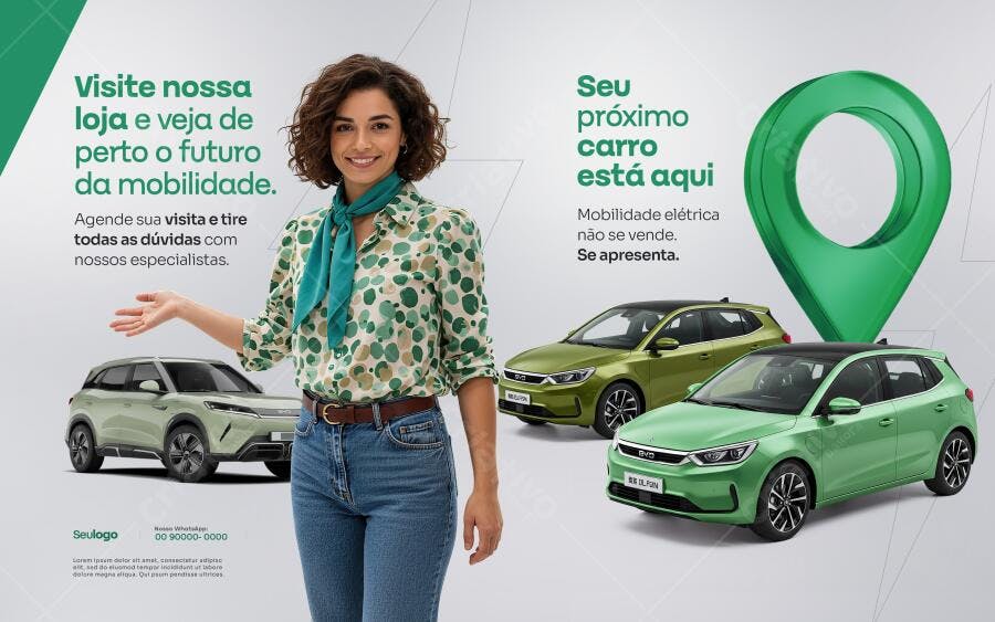 Flyer para Concessionária de Carros Elétricos PSD Editável