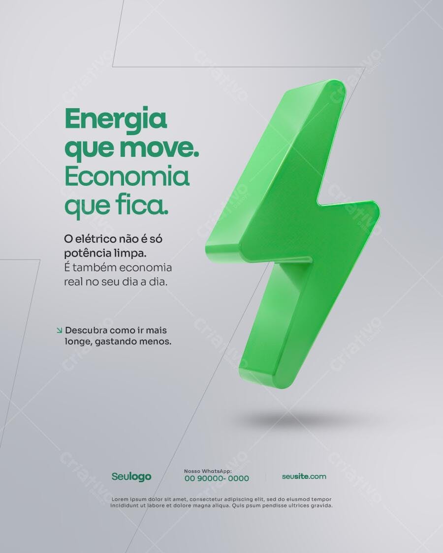 Flyer para Campanha de Energia Limpa PSD Editável