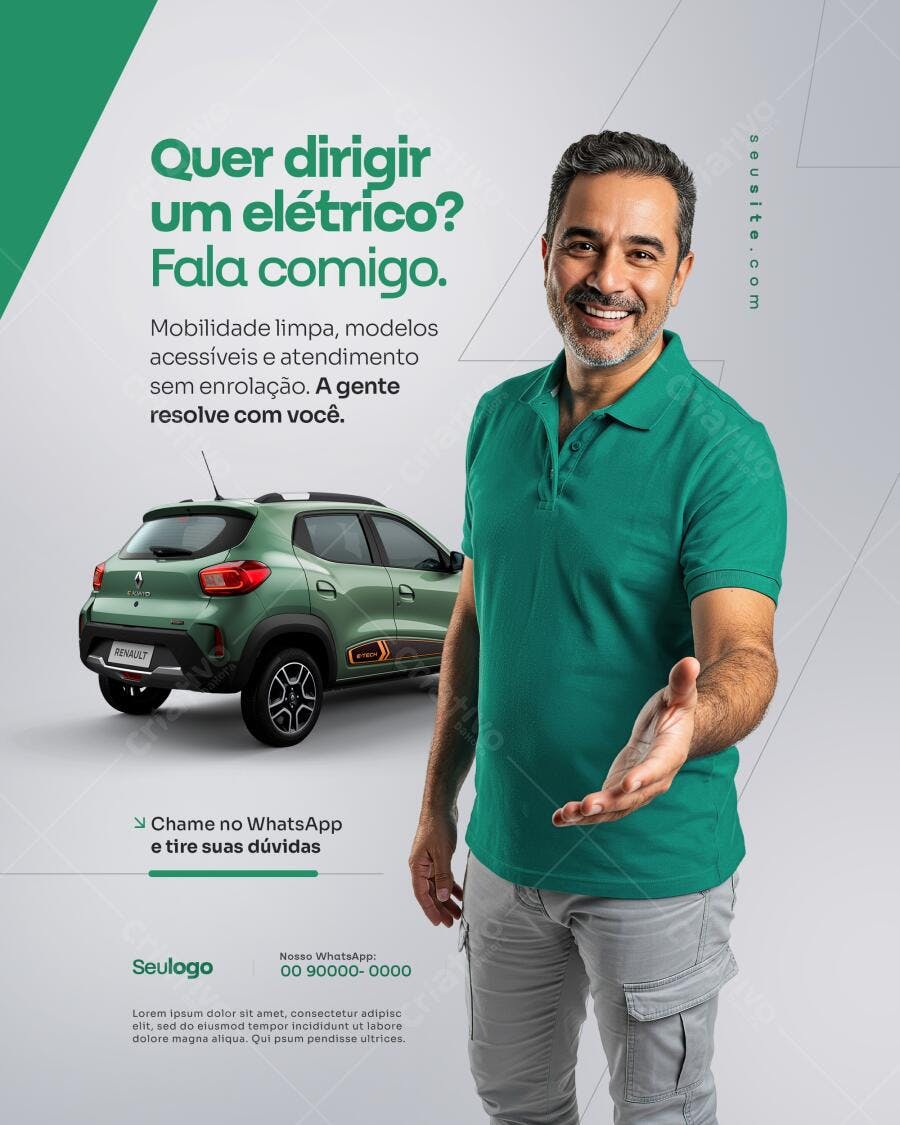 Flyer Venda de Carros Elétricos PSD Editável