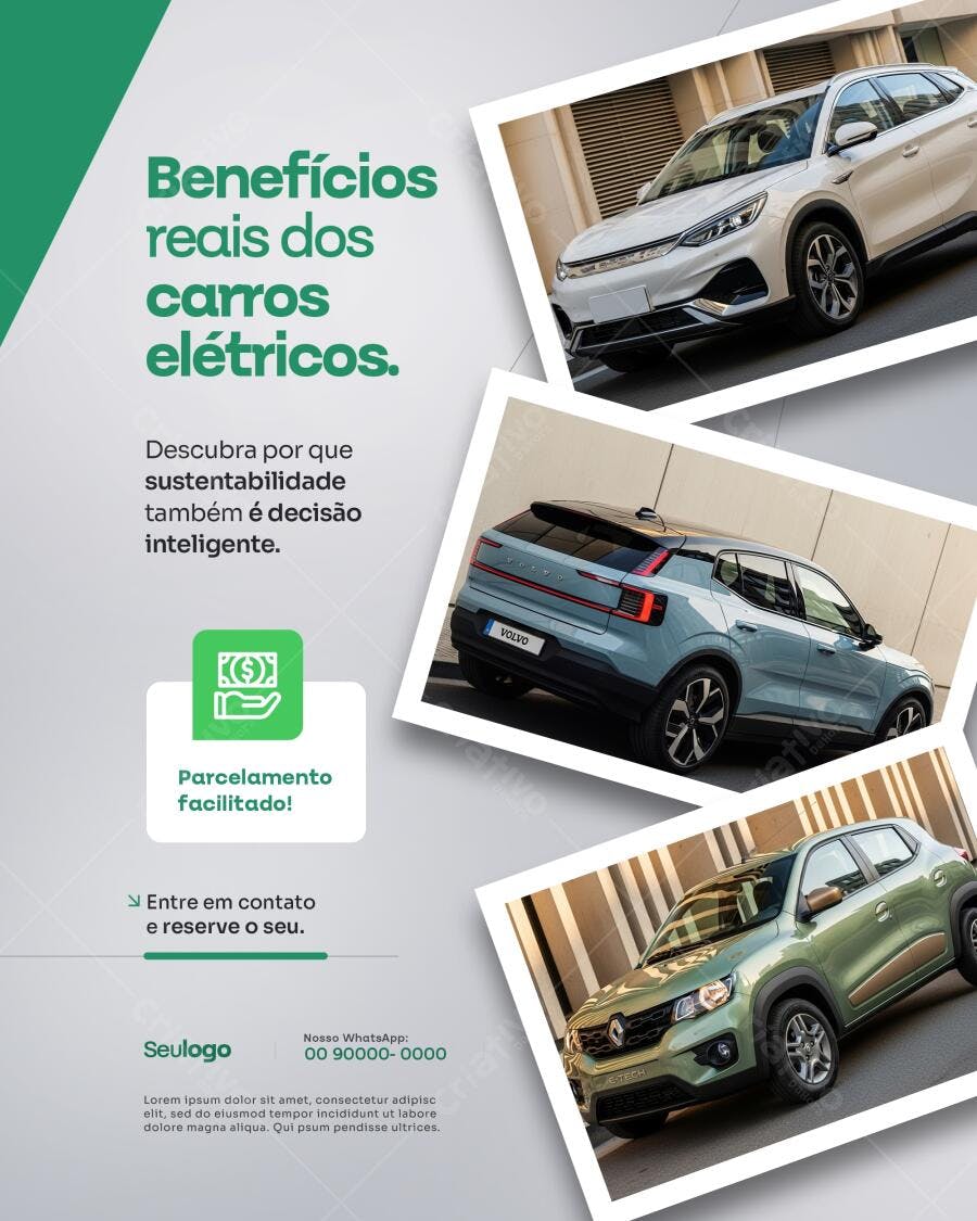 Flyer Carros Elétricos PSD Editável