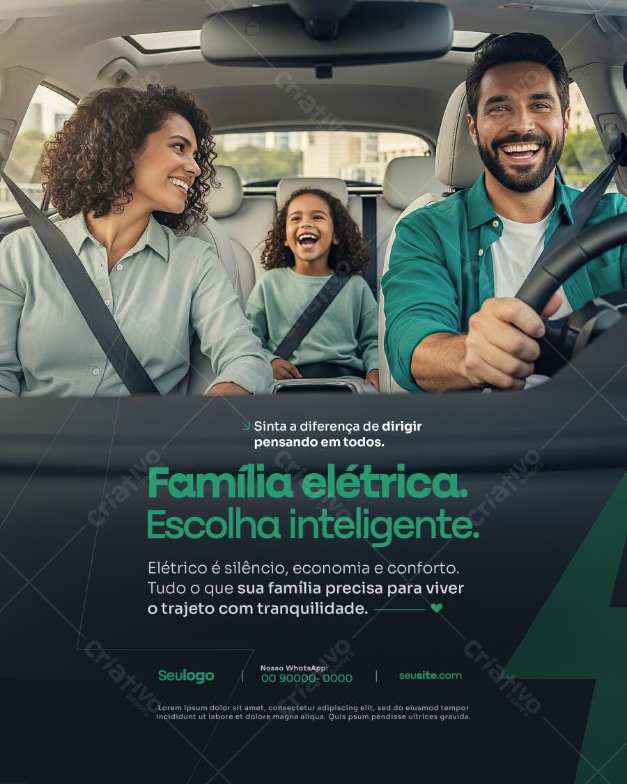 Flyer Família Elétrica PSD Editável