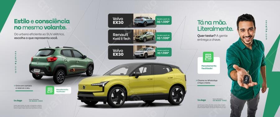 Banner Promoção Veículos Elétricos PSD Editável