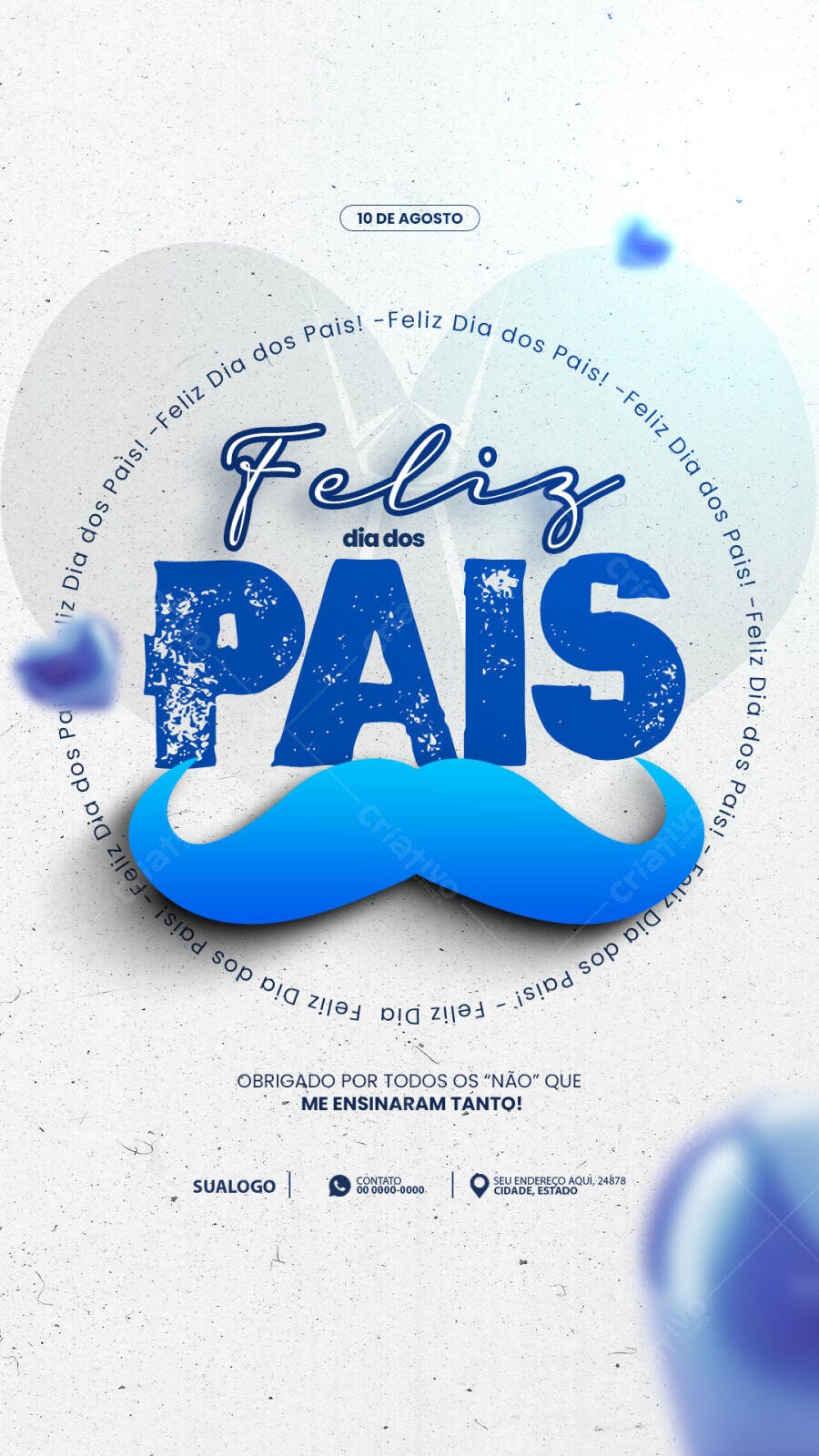 Flyer Dia dos Pais 10 de Agosto PSD Editável