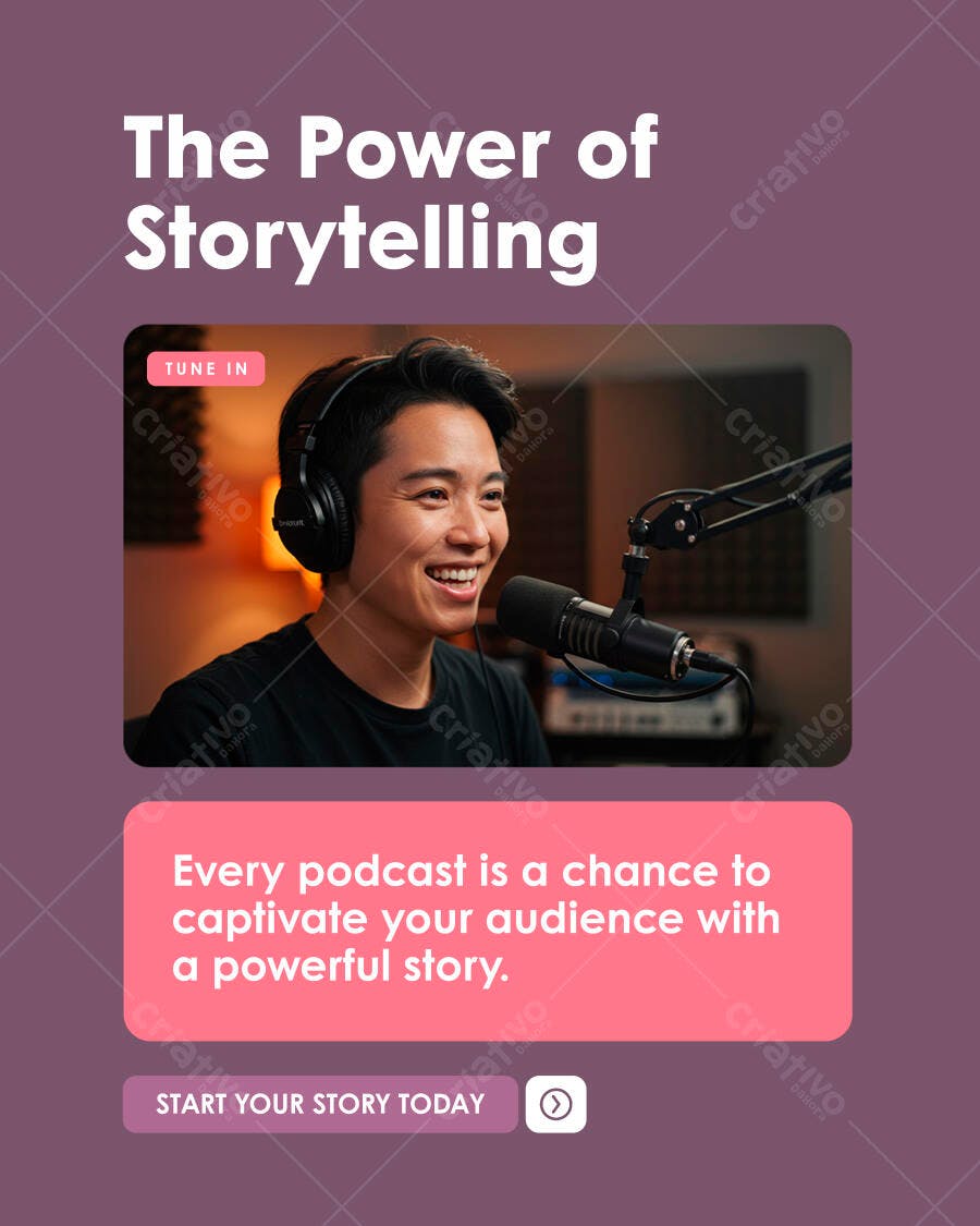 Post para Podcast PSD Editável