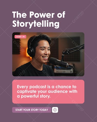 Podcast Social Media PSD Editável Imagem não Inclusa