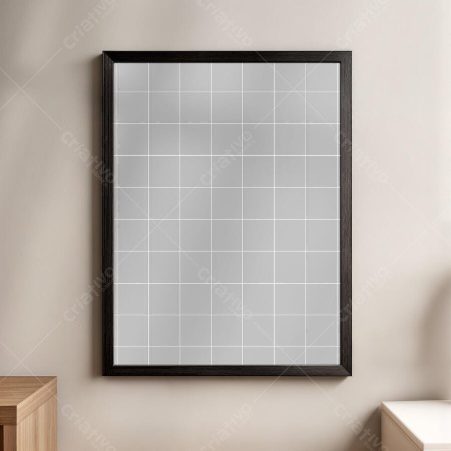 Mockup de Quadro Moderno em Parede Bege