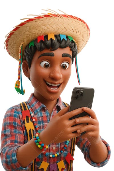 Jovem 3d são joão Cartoon IA