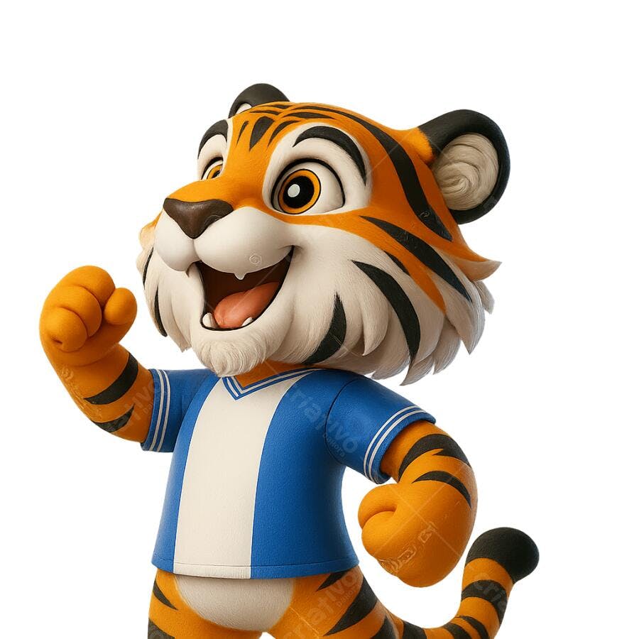 Mascote Tigre PNG com fundo transparente